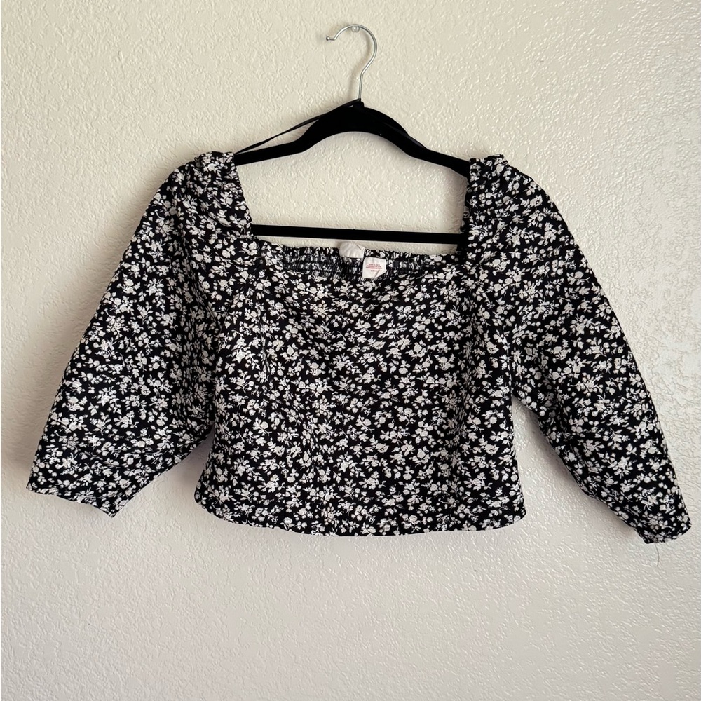 Levi's Black and White Floral Blouse